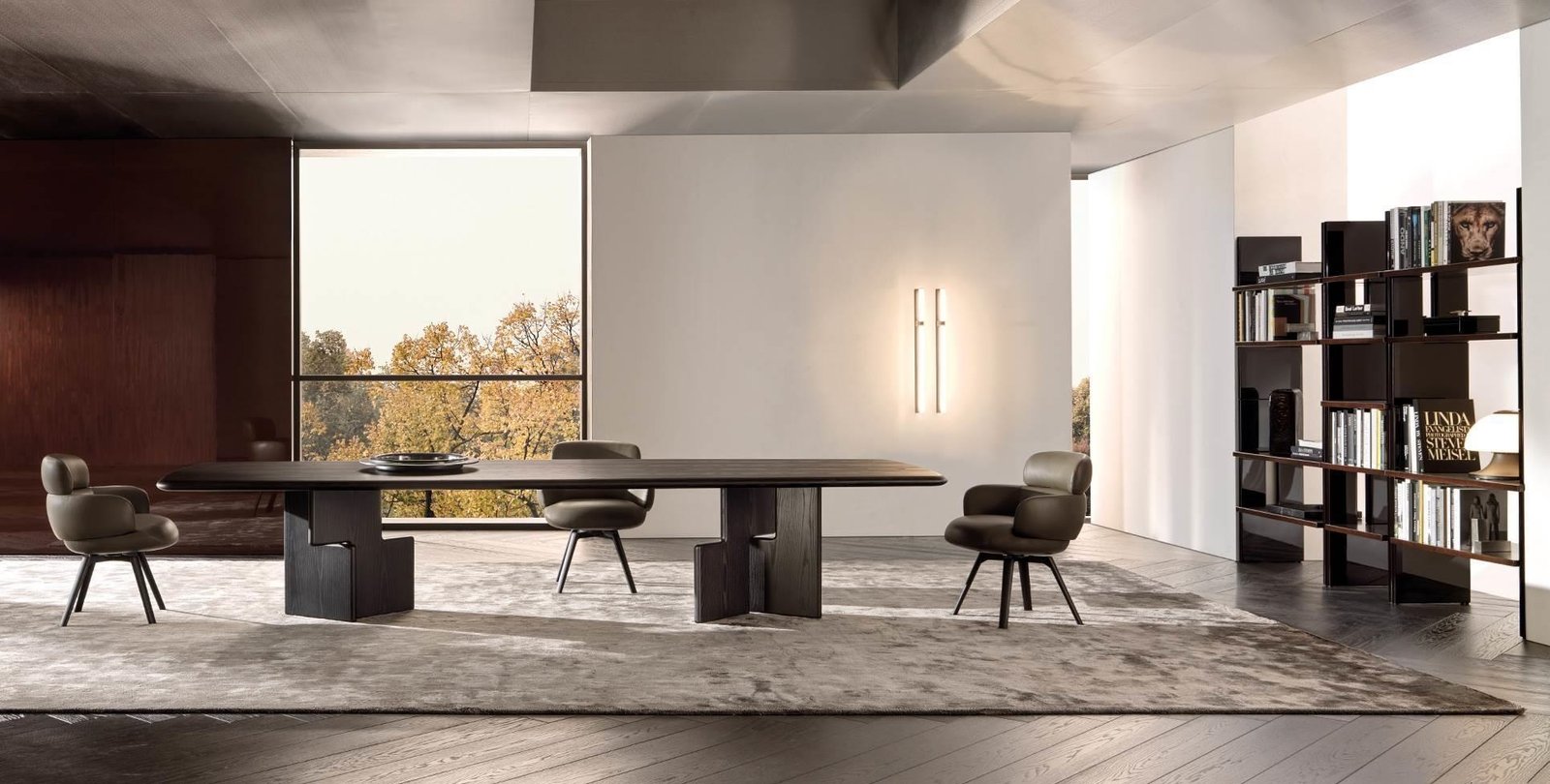 Luxury Black Marble Oval Dining Table with Sleek Geometric Base