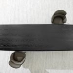 Luxury Black Marble Oval Dining Table with Sleek Geometric Base