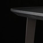 Oval Frosted Glass Dressing Table with Extendable Design and Black Metal Frame