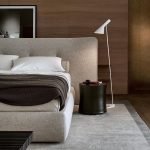 Plush Gray Fabric Bed with Wingback Headboard and Soft Upholstered Design