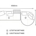 L-Shaped Modular Sofa A with Round Footstool（5 seaters）