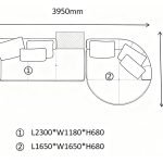L-Shaped Modular Sofa B with Round Footstool（5 seaters）