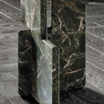 Luxury Black Marble Oval Dining Table with Sleek Geometric Base