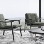 Italian Minimalist Modern Saddle microfiber leather Smoked Armchair