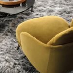 Luxury Leather Lounge Brown Armchair with Armrests