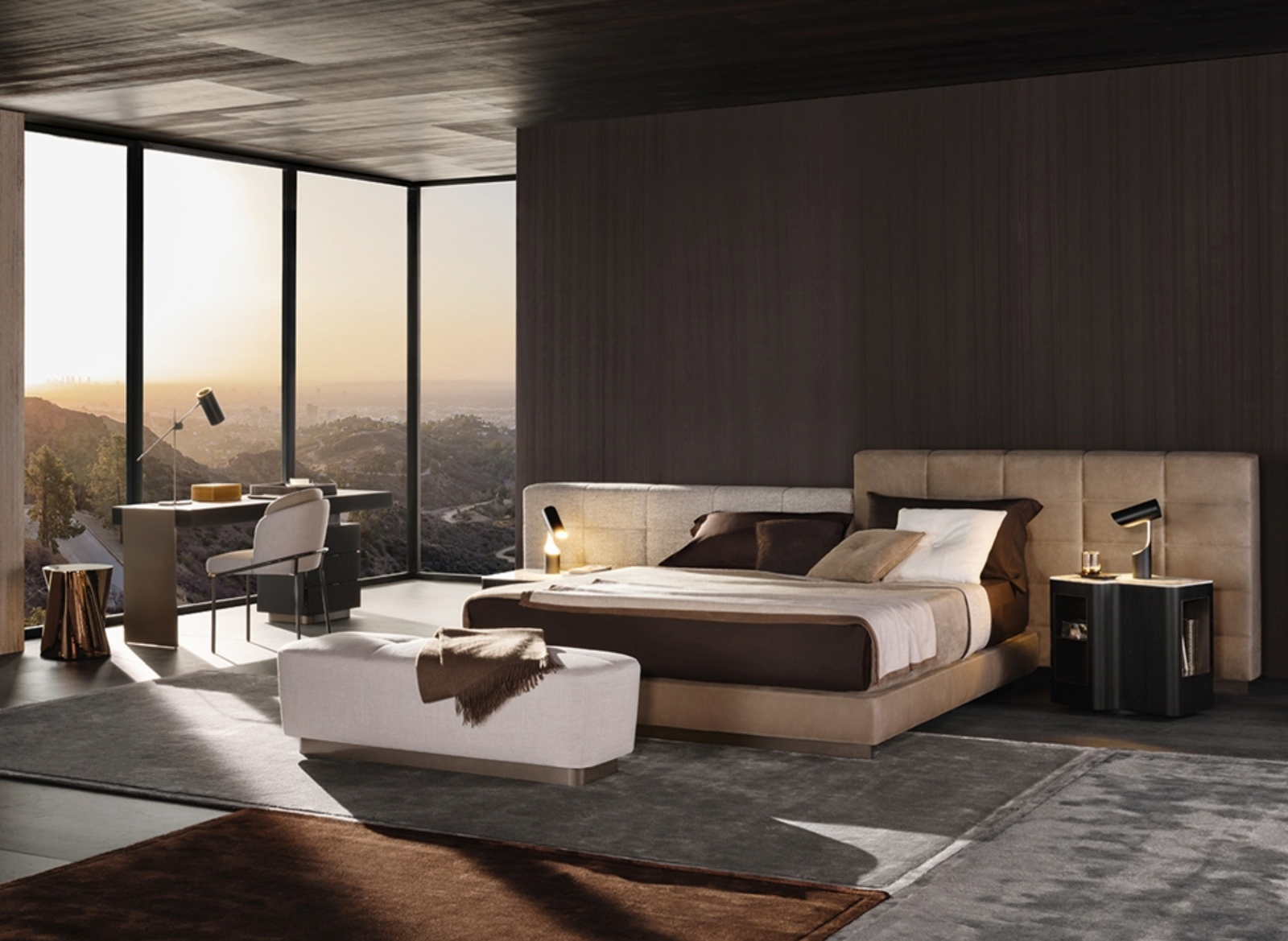 Modular Tufted Upholstered Bed Modern Panel Headboard Design