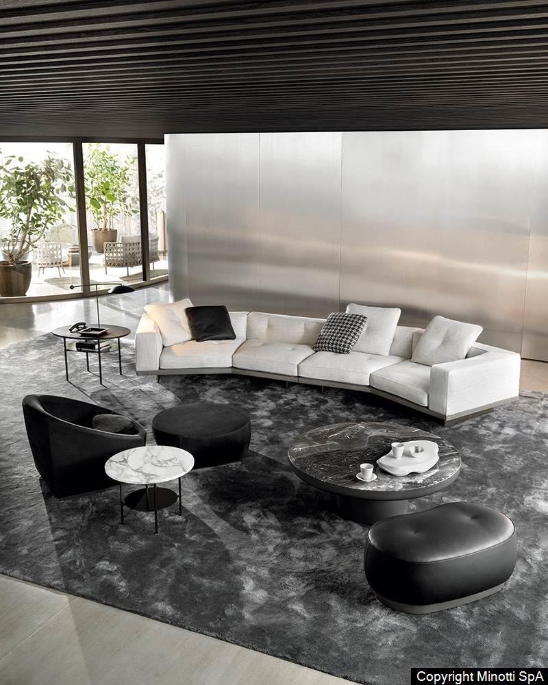 Floating Modular Sofa with Certified Goose Down Cushions and Couture Stitching