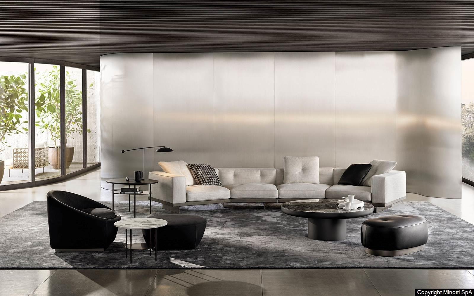 Floating Modular Sofa with Certified Goose Down Cushions and Couture Stitching