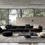 Floating Modular Sofa with Certified Goose Down Cushions and Couture Stitching