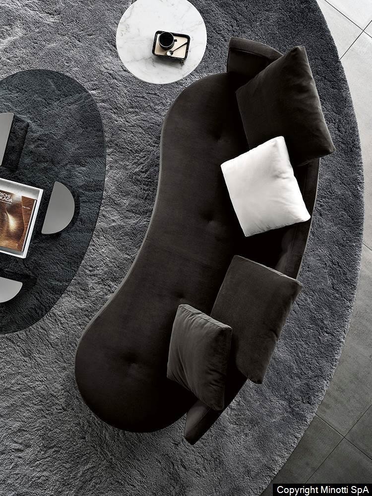 Eco-Leather Piping and 360° Swivel Base Sofa