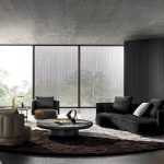 Eco-Leather Piping and 360° Swivel Base Sofa