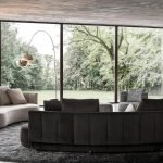 Eco-Leather Piping and 360° Swivel Base Sofa