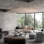 Eco-Leather Piping and 360° Swivel Base Sofa