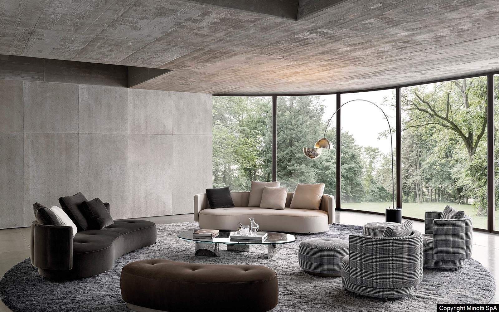Eco-Leather Piping and 360° Swivel Base Sofa