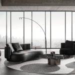 Eco-Leather Piping and 360° Swivel Base Sofa