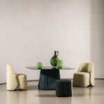 Cozy Beige Curved Back Accent Chair Plush Upholstered Modern Lounge Seat