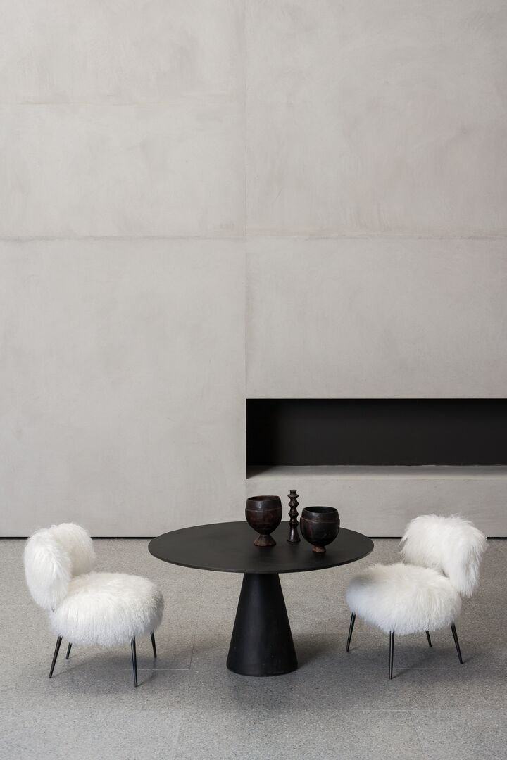 Soft Blue Fluffy Wool Accent Chair with Sleek Metal Legs Modern Stylish Seat