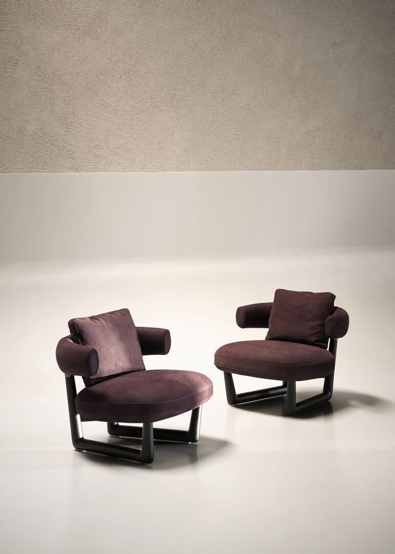 Warm Tan Suede Accent Chair with Rounded Arms and Bold Black Frame Modern Comfy Seat