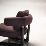 Warm Tan Suede Accent Chair with Rounded Arms and Bold Black Frame Modern Comfy Seat