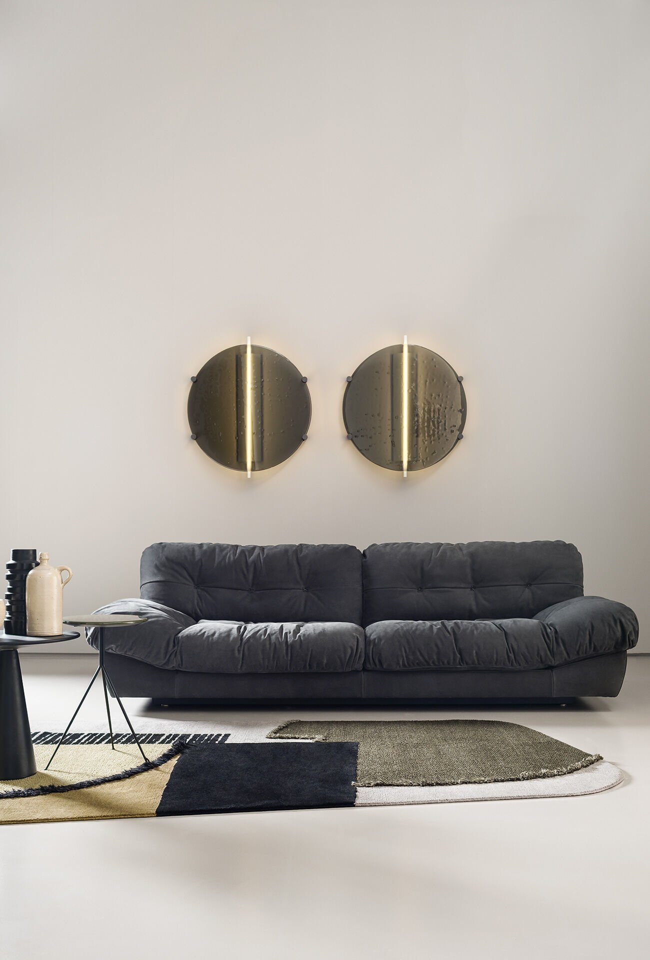 Oversized Cloud Quilted Leather Sofa Italian Craftsmanship Comfort Seating