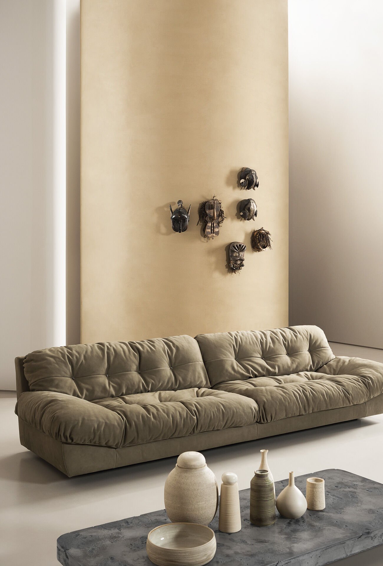 Oversized Cloud Quilted Leather Sofa Italian Craftsmanship Comfort Seating
