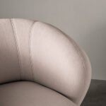 Beige Curved Leather Accent Chair Modern Comfortable Living Room Seating