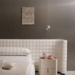 Minimalist Curved Wooden Nightstands Taupe Bedside Storage Cabinets with drawers