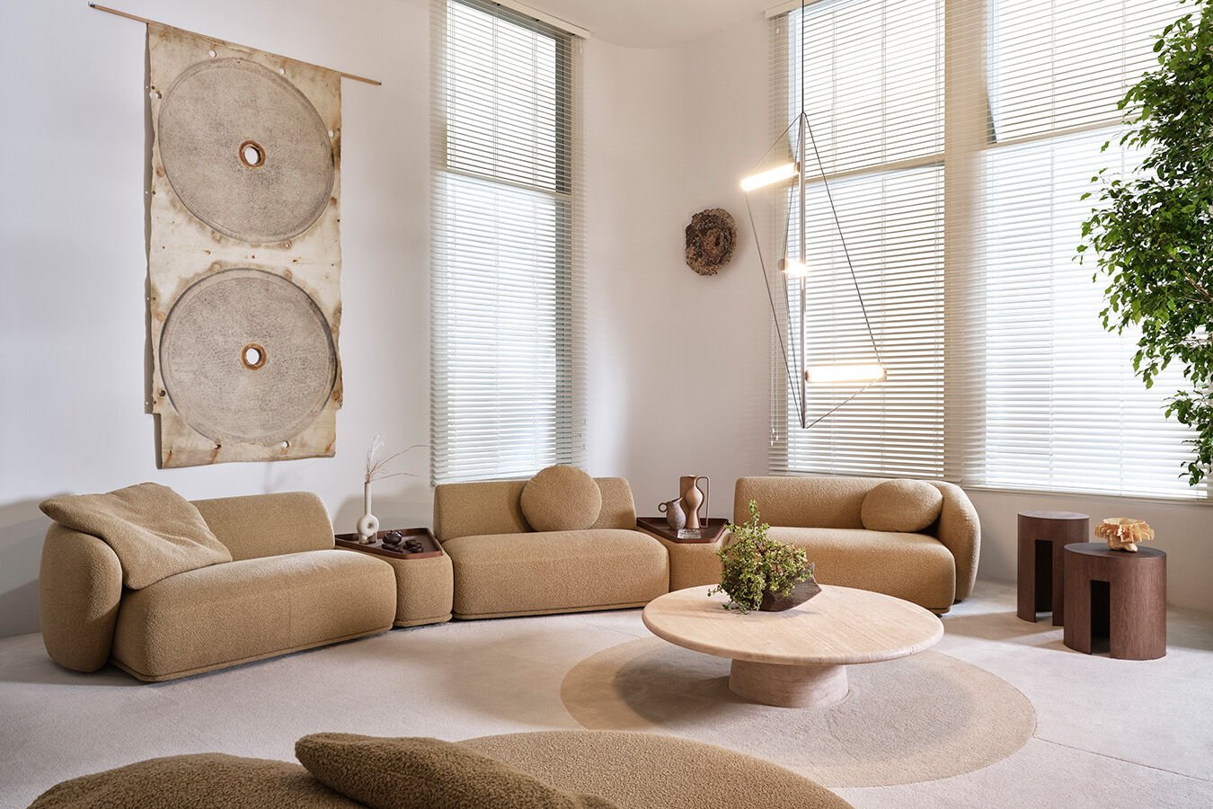Modular Organic Sofa Fluid Lines Custom Configuration Luxury Craftsmanship