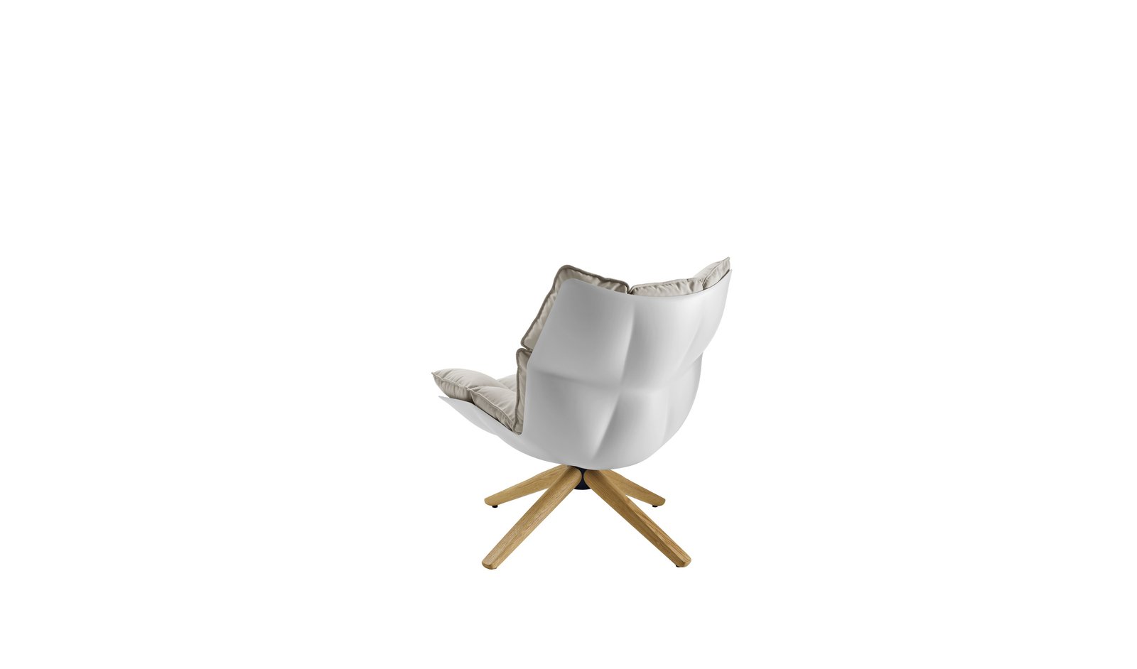 Soft Plush Wingback Swivel Armchair with Wood Base