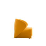 Vibrant Yellow Wool Curved One-Piece Upholstered Accent Chair