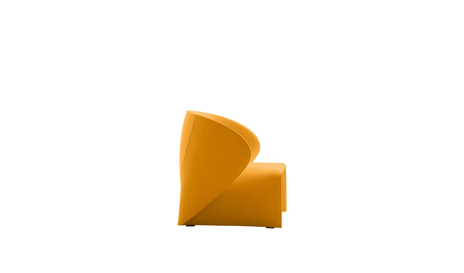 Vibrant Yellow Wool Curved One-Piece Upholstered Accent Chair