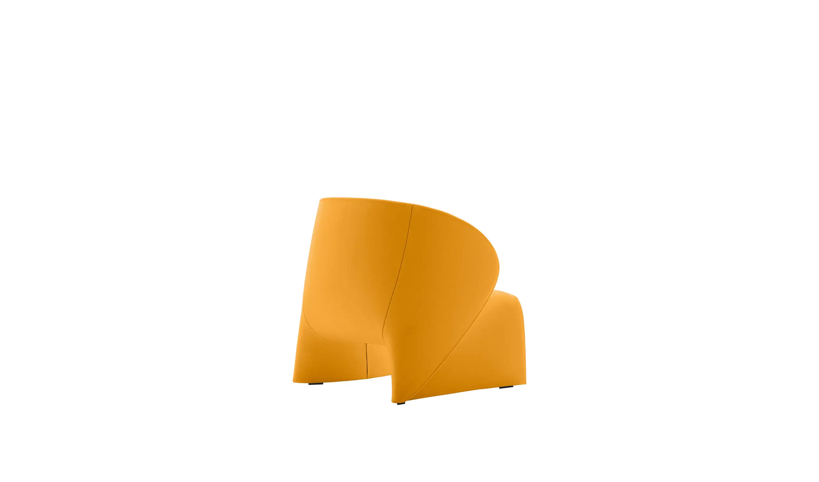 Vibrant Yellow Wool Curved One-Piece Upholstered Accent Chair