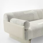 Luxury Modular Sofa Curved Wood Base Brass Accents Goose Down Cushions