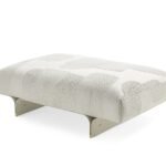 Luxury Modular Sofa Curved Wood Base Brass Accents Goose Down Cushions