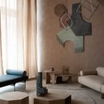Beige Modern Travertine Hexagonal Side Tables Minimalist Stone Accent Pieces