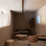 Beige Modern Travertine Hexagonal Side Tables Minimalist Stone Accent Pieces