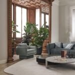 Plush Upholstered Swivel Armchair Beige Fabric Modern Compact Accent Chair