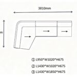 Flowing Modular Sofa with Ergonomic Support and Continuous Decorative Stitch