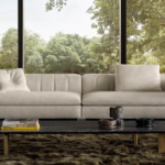 Elegant Rectangular Coffee Table Marble Top Brass Base