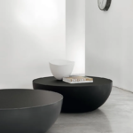 Marble Top Round White Bowl Coffee Table Modern Minimalist