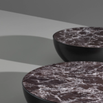 Marble Top Round White Bowl Coffee Table Modern Minimalist