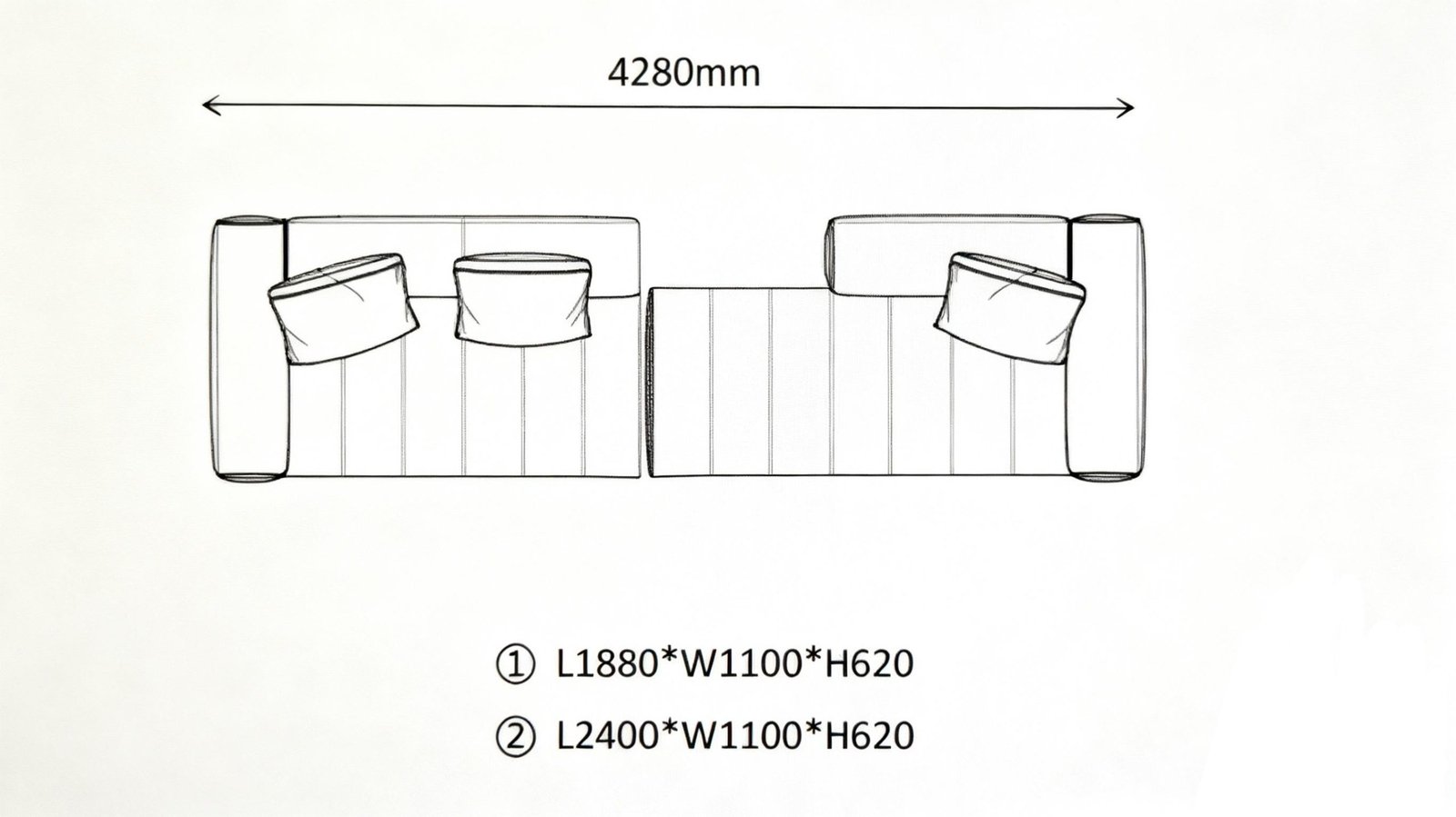 Straight Sofa B(6 seaters)