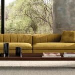 Beige Travertine Coffee Table Minimalist Metal Legs