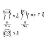 Boucle Upholstered Dining Chair with Black Tapered Legs