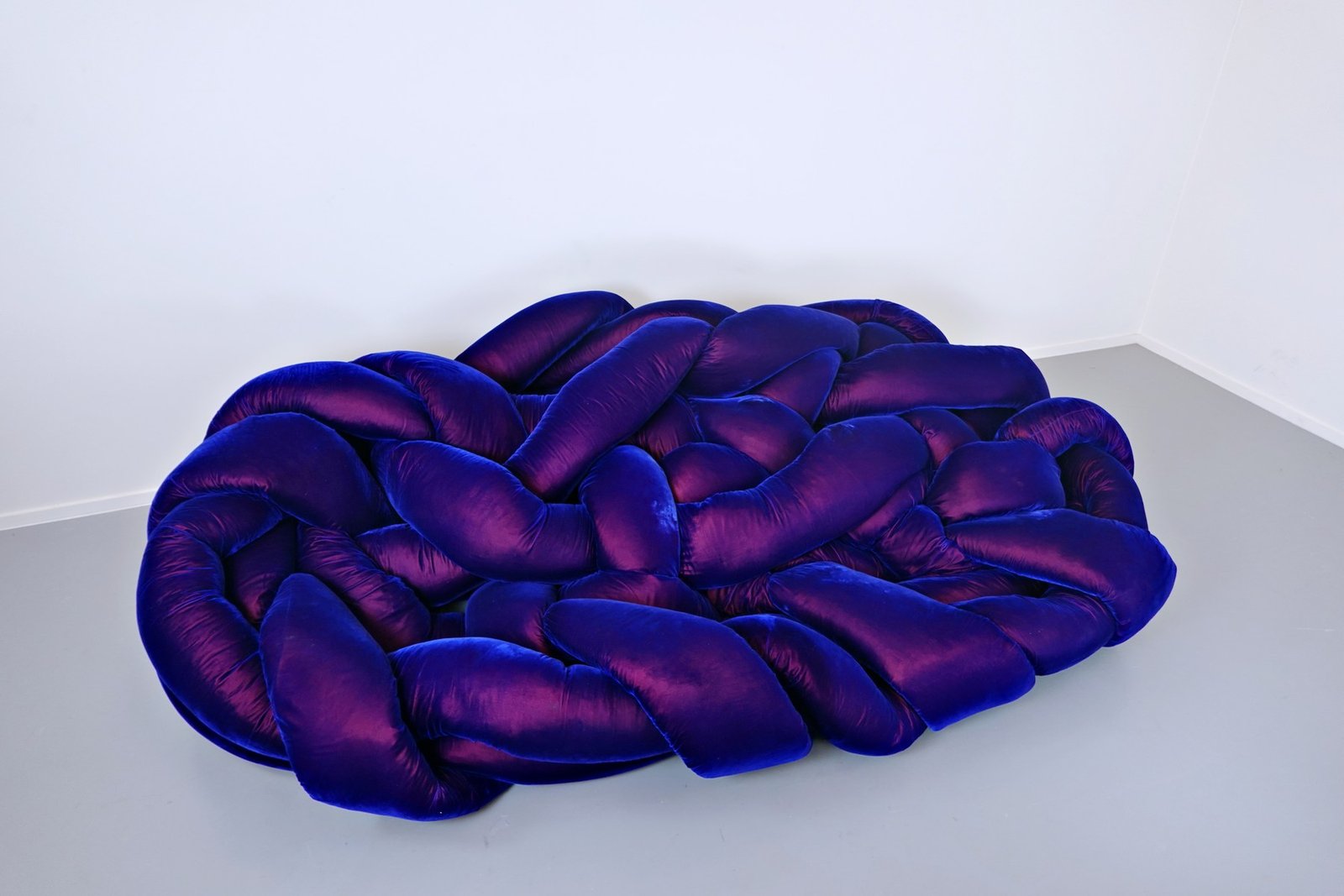 Frameless Velvet Sectional Sofa Modular Nest Design Versatile Lounge Seating