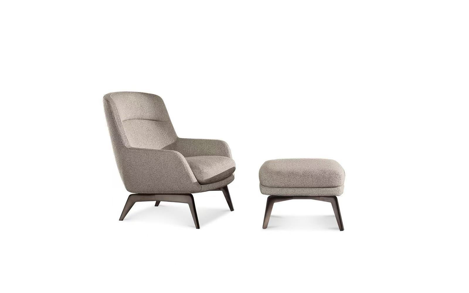Curved Backrest Armchair with Signature Leather Strap and Anti-Fingerprint Finish