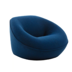 Plush Navy Bean Bag Chair Cozy Ergonomic Stylish Living Room Seating Chair