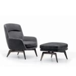 Curved Backrest Armchair with Signature Leather Strap and Anti-Fingerprint Finish