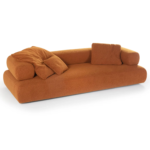 Curved Armrest Sofa Plush Layered Cushions Generous Seating Cozy Lounge
