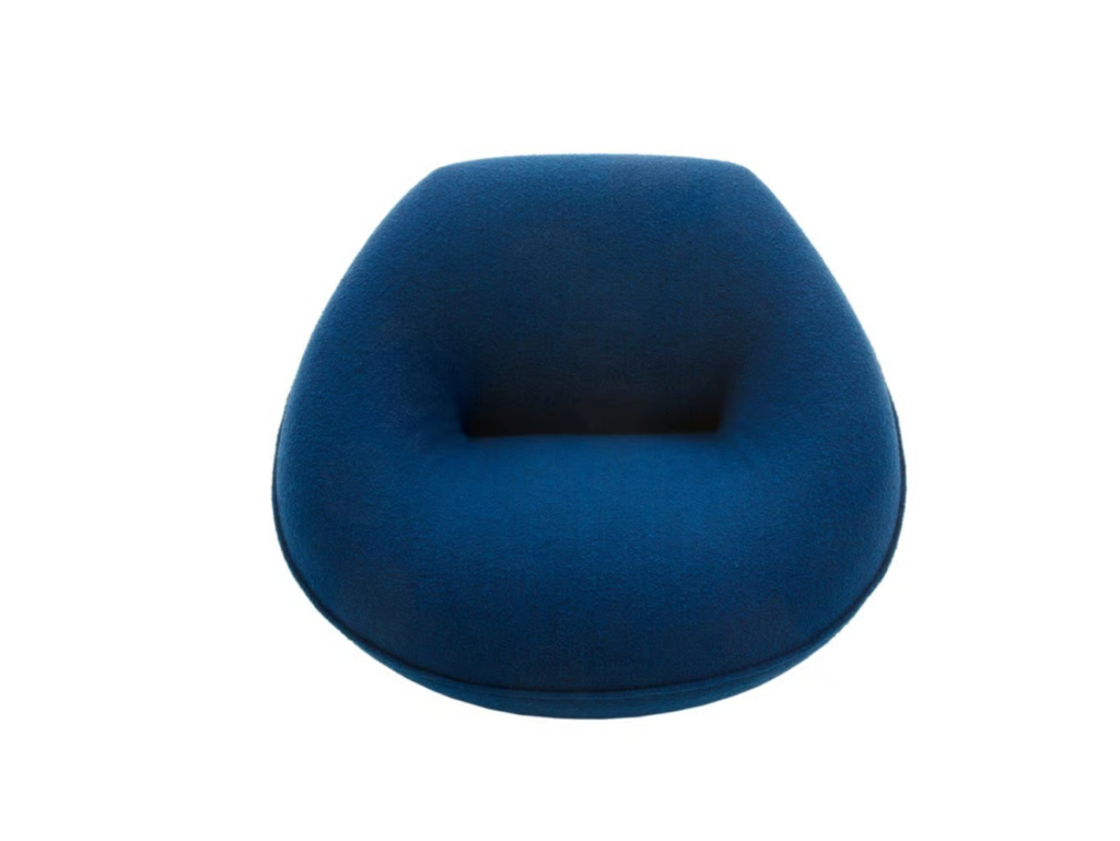 Plush Navy Bean Bag Chair Cozy Ergonomic Stylish Living Room Seating Chair